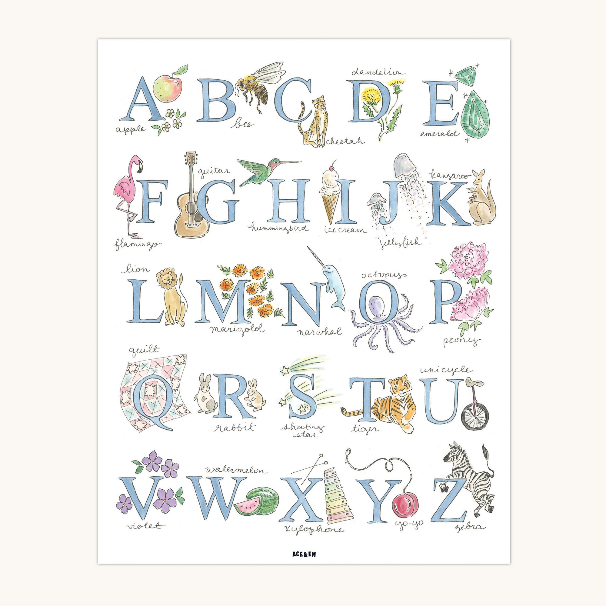 Letter Poster 60 X 95 Cm Initial Poster Letters, ABC Poster, Print